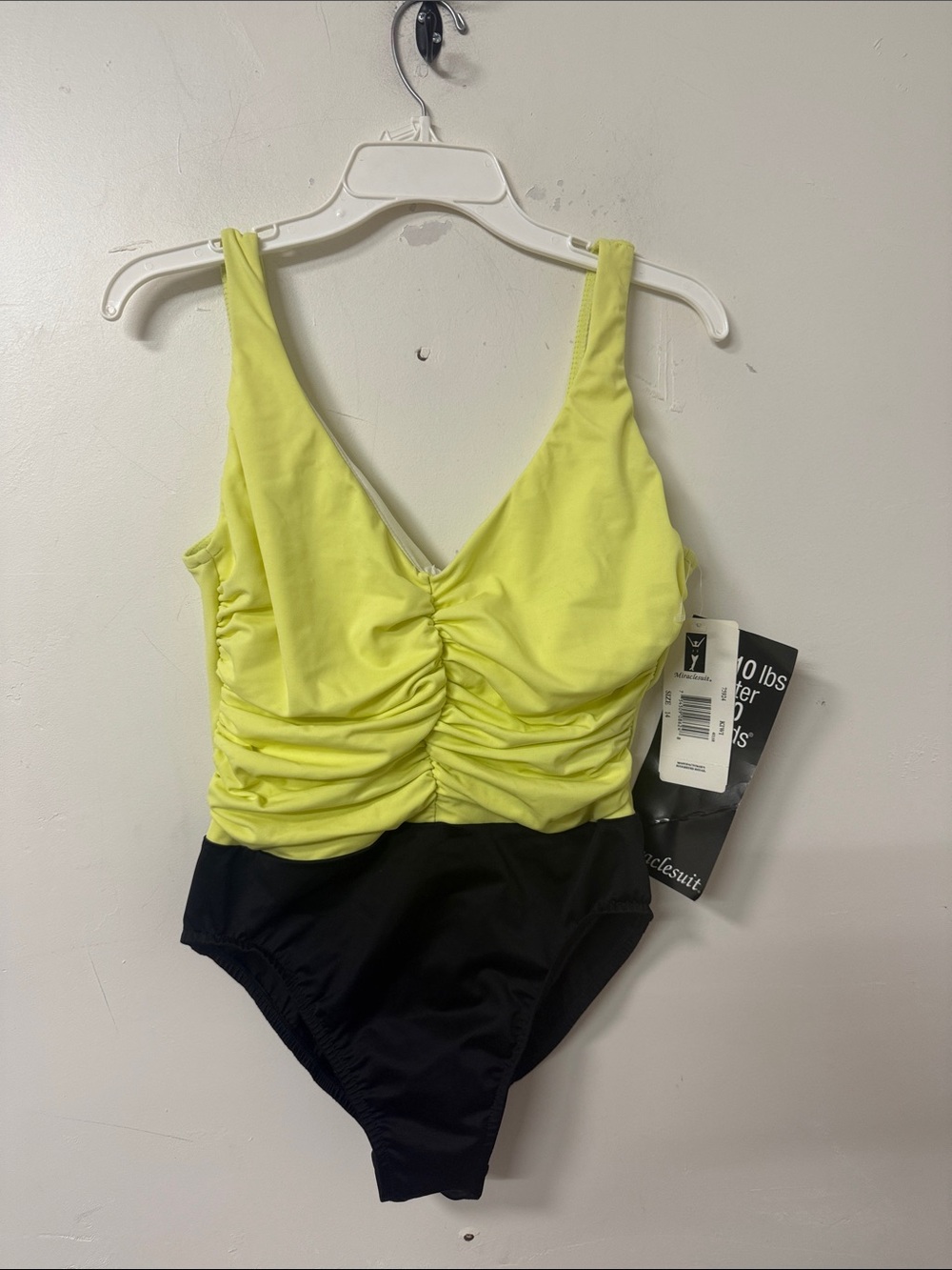 Miraclesuit Lime & Black Ruched One-Piece Swimsuit